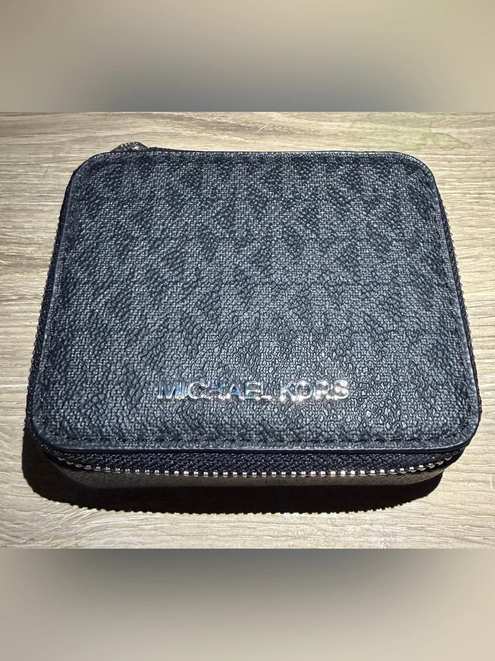 Michael Kors Black Signature MK Compact Jewelry Case